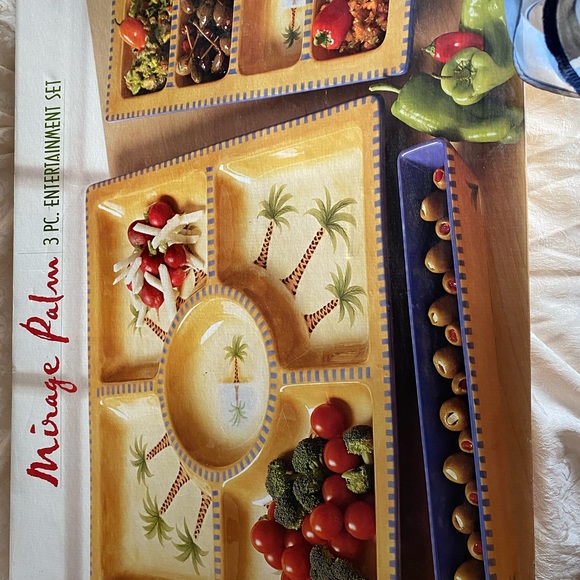 BRAND NEW-2004 CLAY ART SAN FRANCISCO CA ‘MIRAGE PALM 3 PCS ENTERTAINMENT SET - Picture 2 of 9